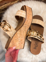 Load image into Gallery viewer, On Vacay Raffia Corkys Wedge
