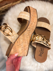 On Vacay Raffia Corkys Wedge