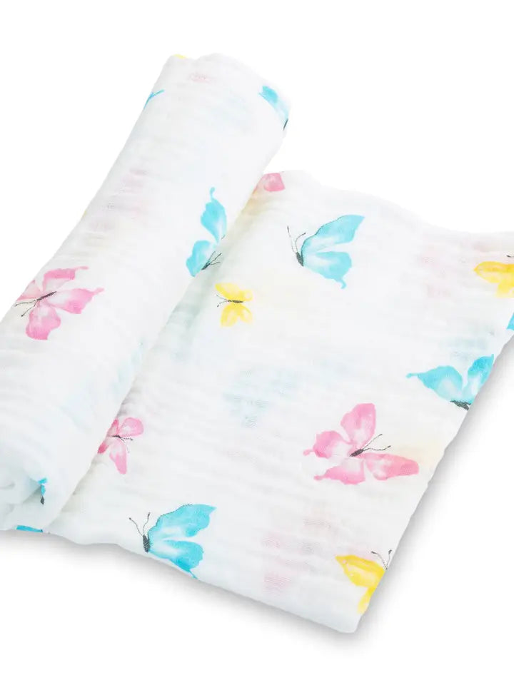 Butterfly Kisses Baby Swaddle Blanket