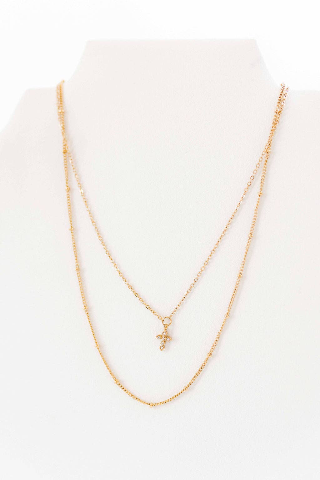 Necklace - Carly Cross Gold