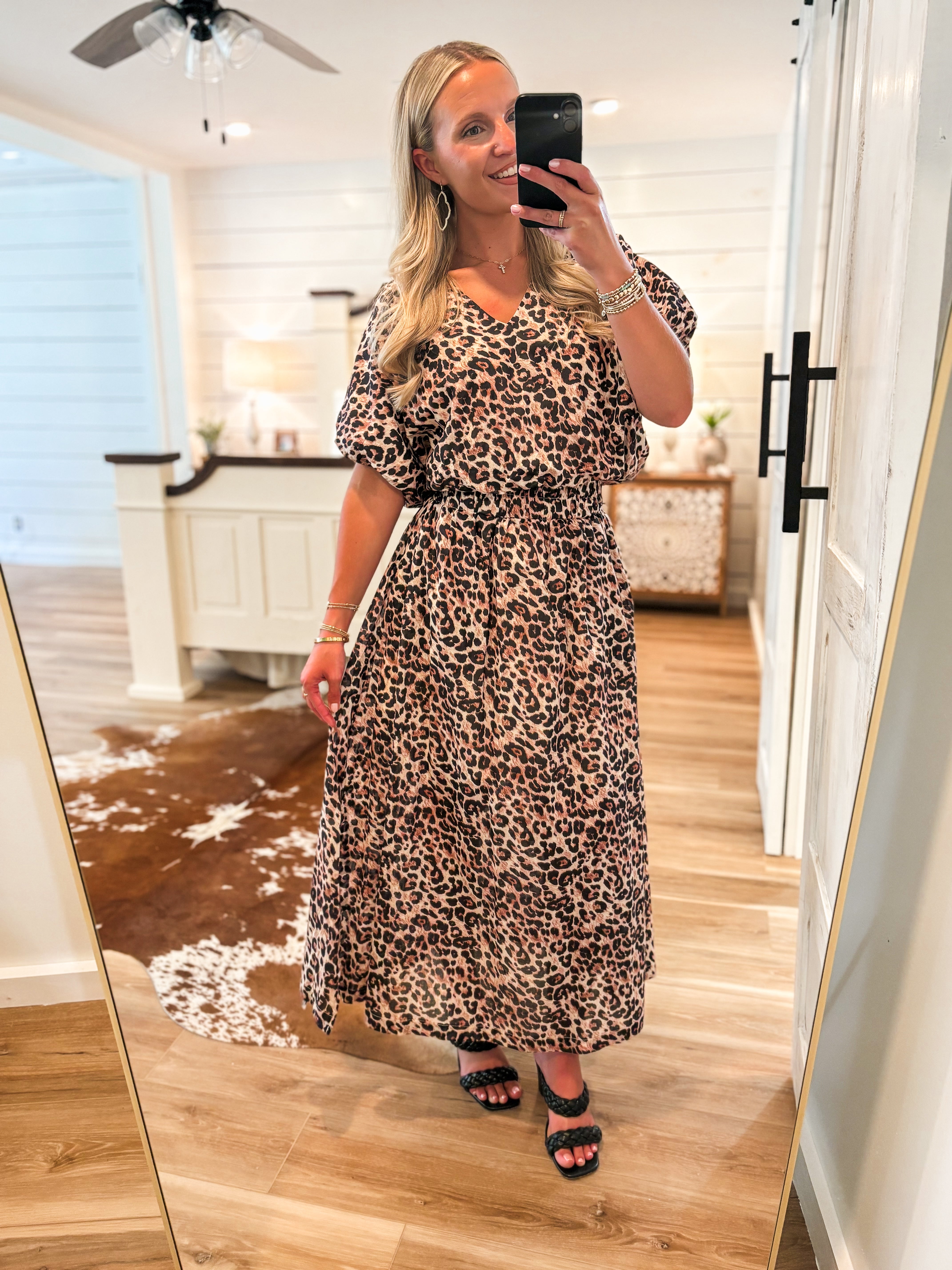 Life Of The Party Leopard Bubble Top & Maxi Skirt Set