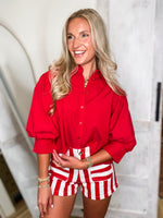 Load image into Gallery viewer, Here &amp; Now Brick Red Button Down Blouse
