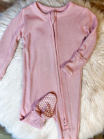 Load image into Gallery viewer, Angel Dear 2 Way Pink Rib Footie
