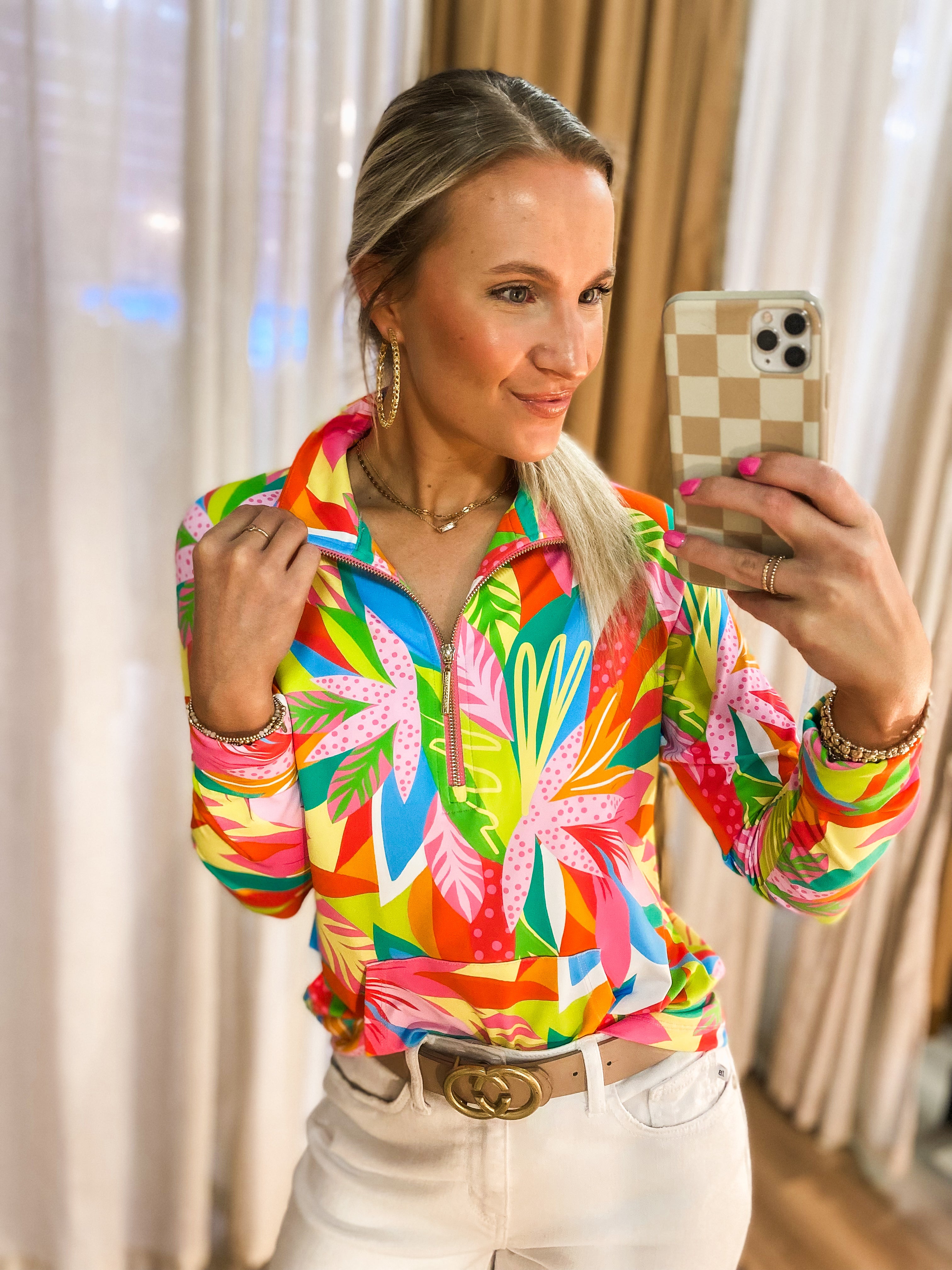 Hamptons Get Tropical Mary Square Half Zip