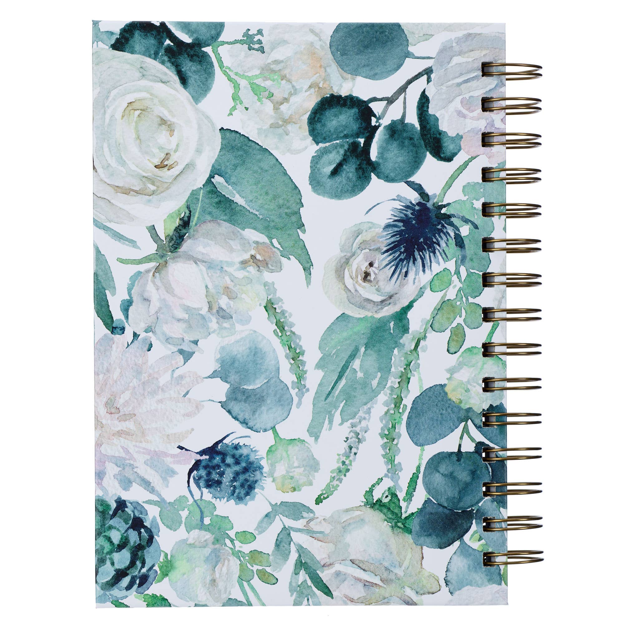 Journal Wirebound White/Teal Floral Be Still  Ps. 46:10