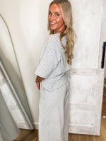 Load image into Gallery viewer, Enjoying This Gray Stripe Tee &amp; Lounge Pant
