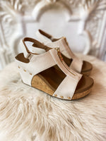 Load image into Gallery viewer, Zip It Good Ivory Corkys Wedge Sandal
