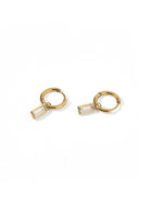 Load image into Gallery viewer, Huggie Charm Earrings - Edith Clear Gold
