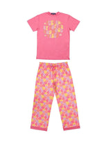 Load image into Gallery viewer, Coffee &amp; Smiley Face Pink Simply Southern Pajama Set
