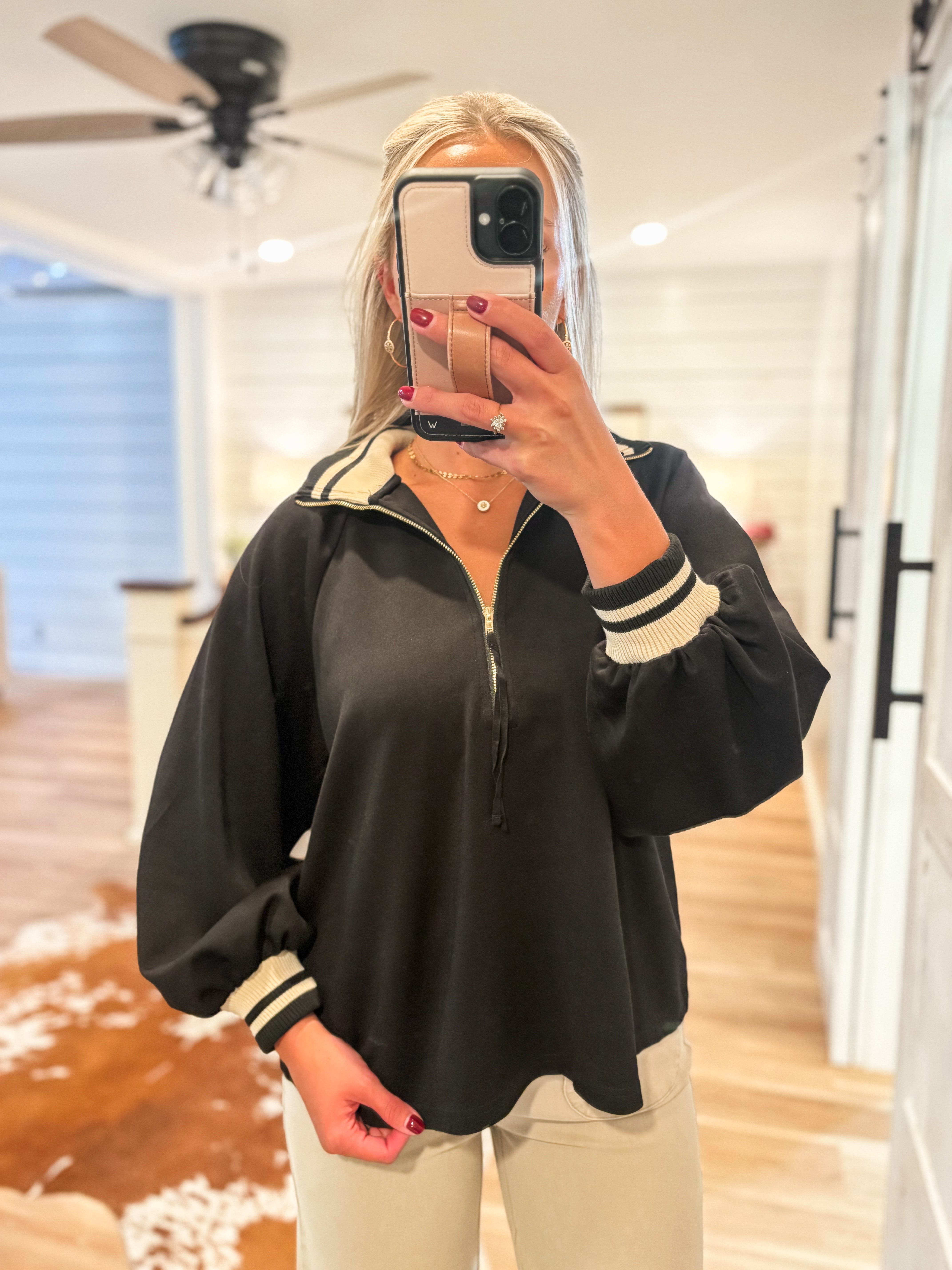 Not For Long Black Contrast Blouse