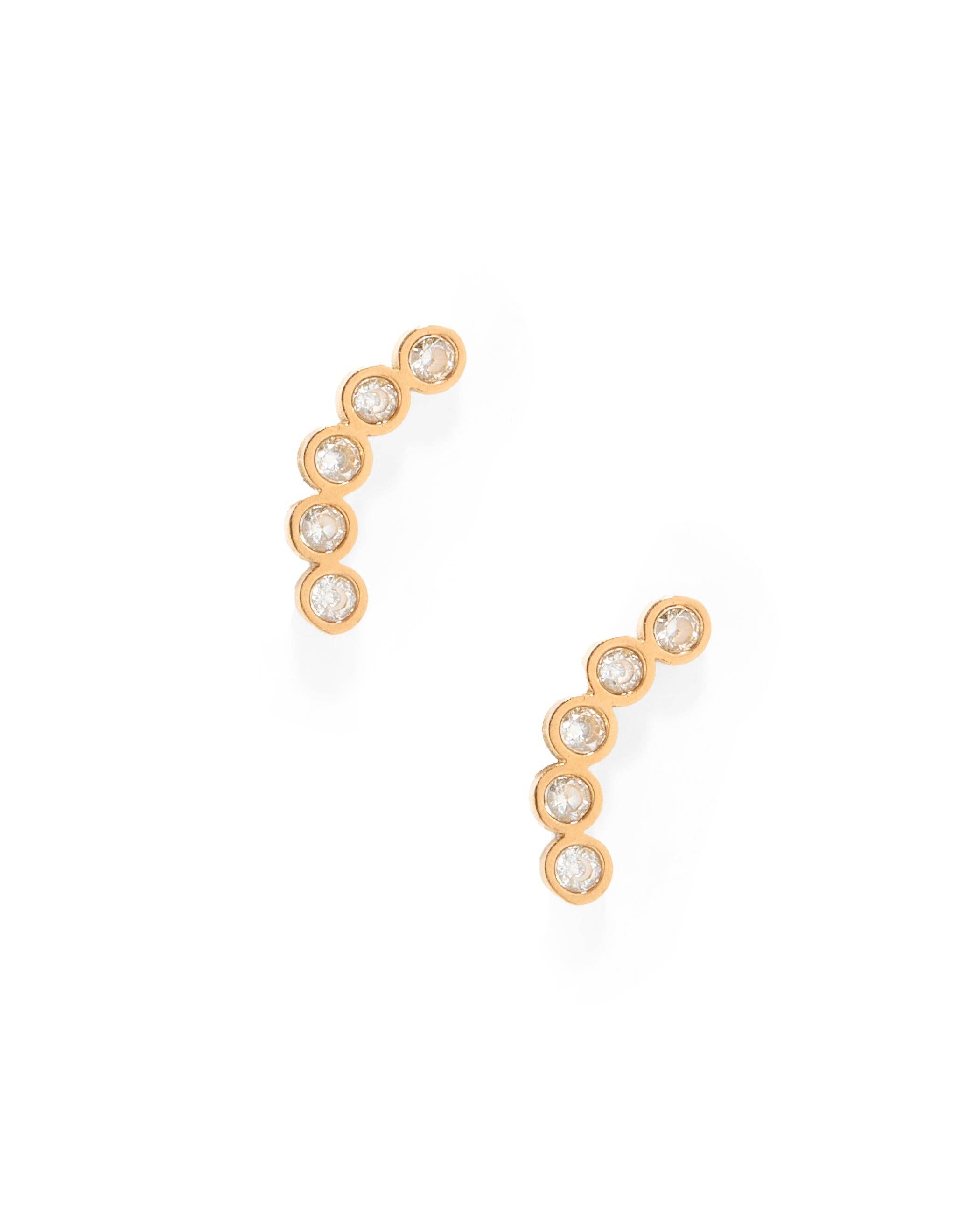 Screwback Stud Earrings - Abigail Sparkle Gold