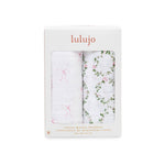 Load image into Gallery viewer, 2-pack Cotton Swaddles - Bows &amp; Rose Trellis
