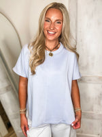 Load image into Gallery viewer, Falling Back Sky Blue Luxe Knit Tee
