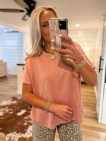 Load image into Gallery viewer, Falling Back Rose Luxe Knit Tee
