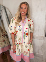 Load image into Gallery viewer, Letting Go Ivory Floral THML Mini Dress
