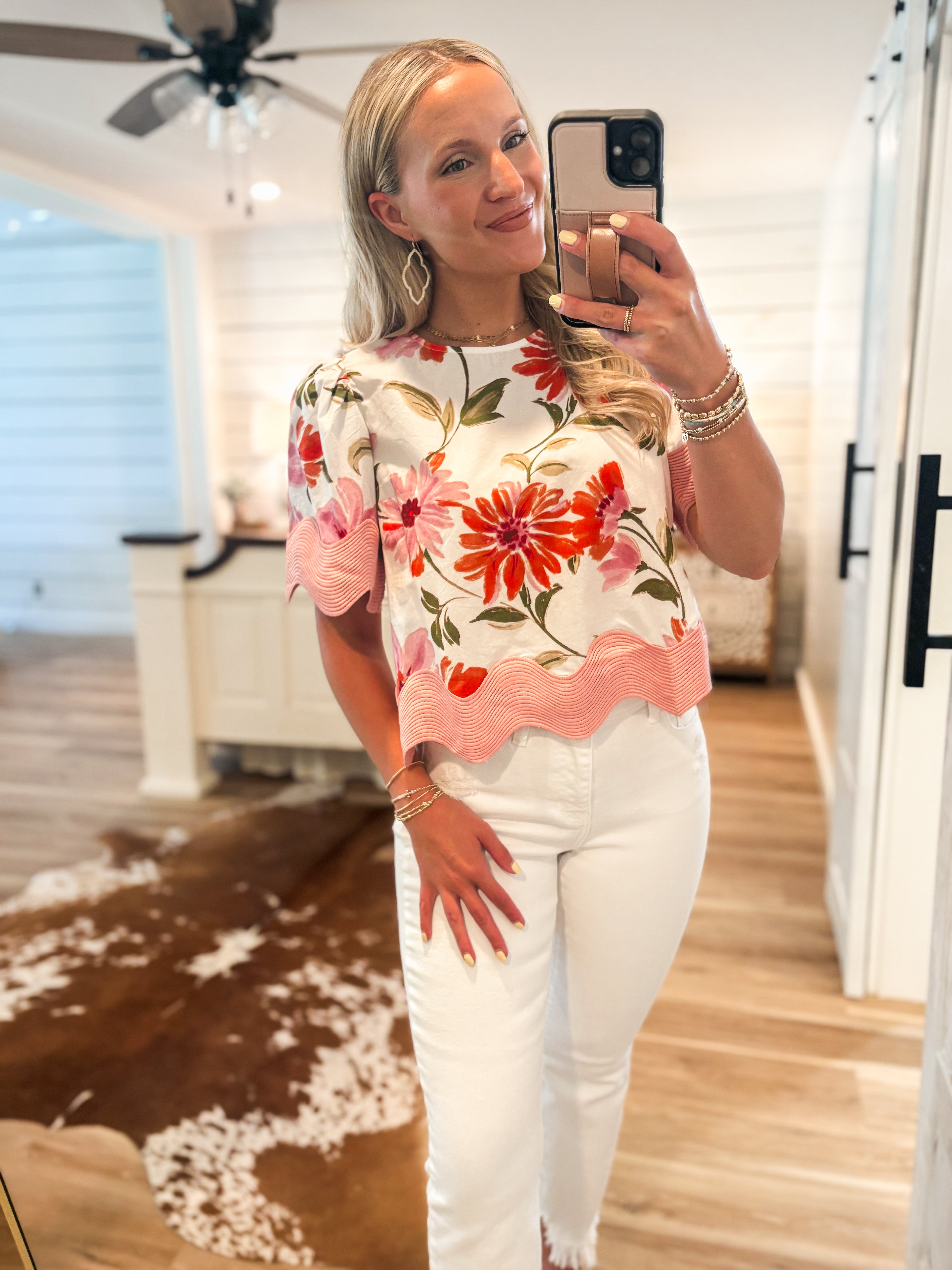 Joy In You Mauve Floral S/S Blouse