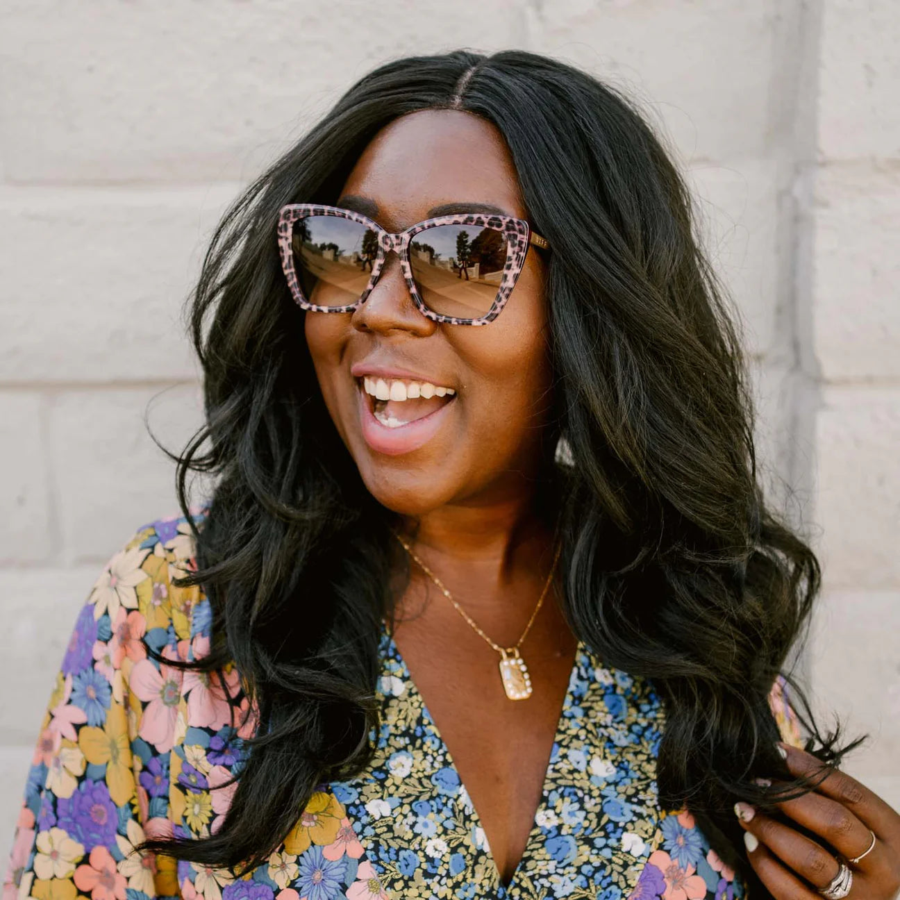 Becky II - Leopard Tortoise Brown Gradient Diff Sunglasses