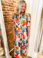 Load image into Gallery viewer, Secret Getaway Tropical Floral Maxi Dress
