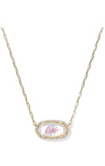 Load image into Gallery viewer, Elisa Love Script Ivory Mother of Pearl Gold Pendant Necklace
