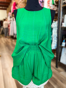 Patio View Kelly Green Tank & Shorts Set