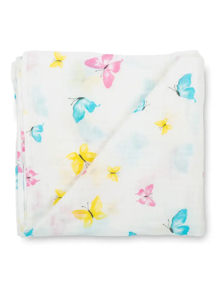 Butterfly Kisses Baby Swaddle Blanket