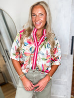 Load image into Gallery viewer, Day Out Floral Contrast THML Blouse
