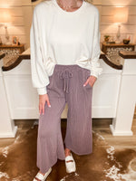 Load image into Gallery viewer, Last Memory Maroon Ribbed Lounge Pants
