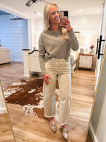 Load image into Gallery viewer, Your Choice Mocha Stripe Pico Blouse
