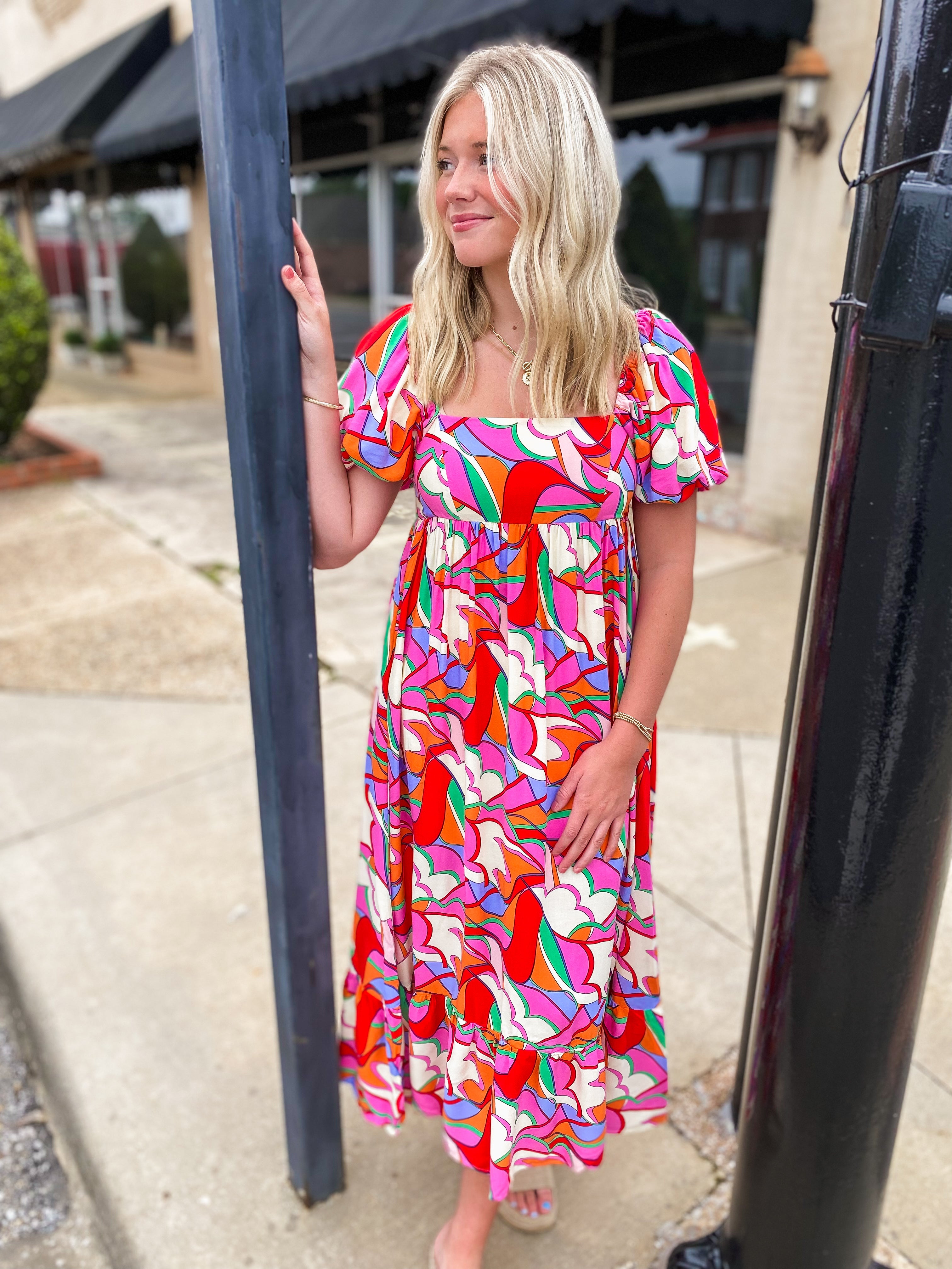 babydoll maxi dress Soleil 40 Waist (in) 23 Floral Babydoll Maxi Dress |