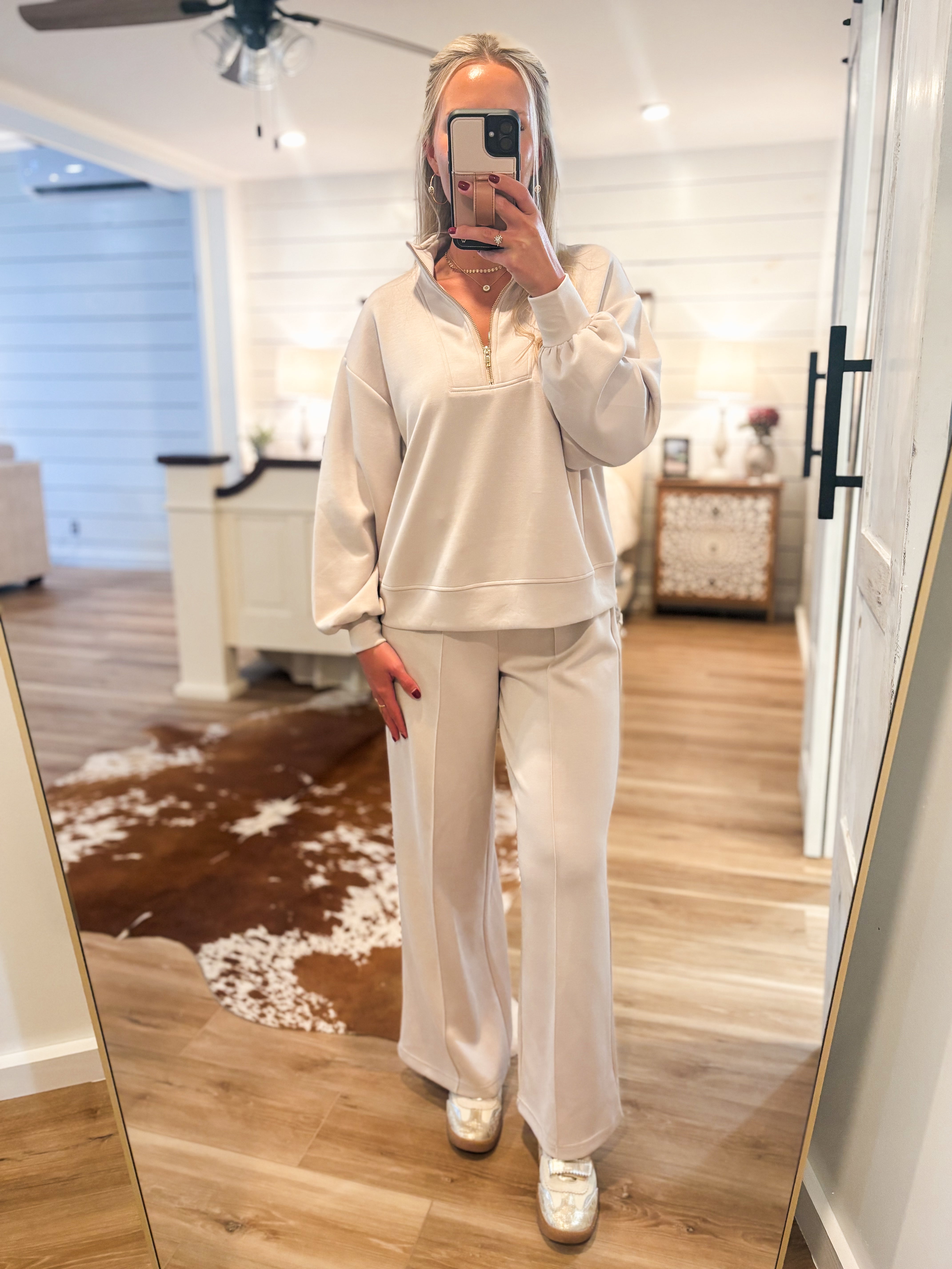 Seen By You Almond Luxe Knit Pullover & Lounge Pant Set