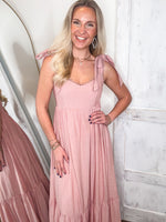 Load image into Gallery viewer, More Than Enough Mauve Babydoll Maxi Dress
