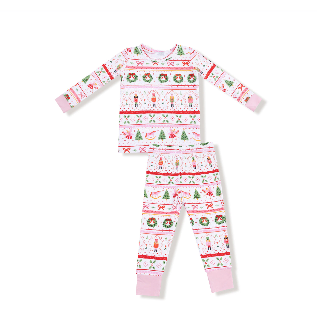 Angel Dear Sugar Plum Fair - Nutcracker Fair Isle Pink Loungewear Set