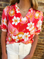 Load image into Gallery viewer, Malia Kiwi Kiss Coral Michelle McDowell Blouse
