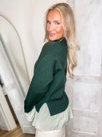 Load image into Gallery viewer, Standing By Forest Contrast Sweater Blouse
