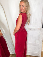 Load image into Gallery viewer, Crossing Boundaries Berry Red Washed Jogger Pant
