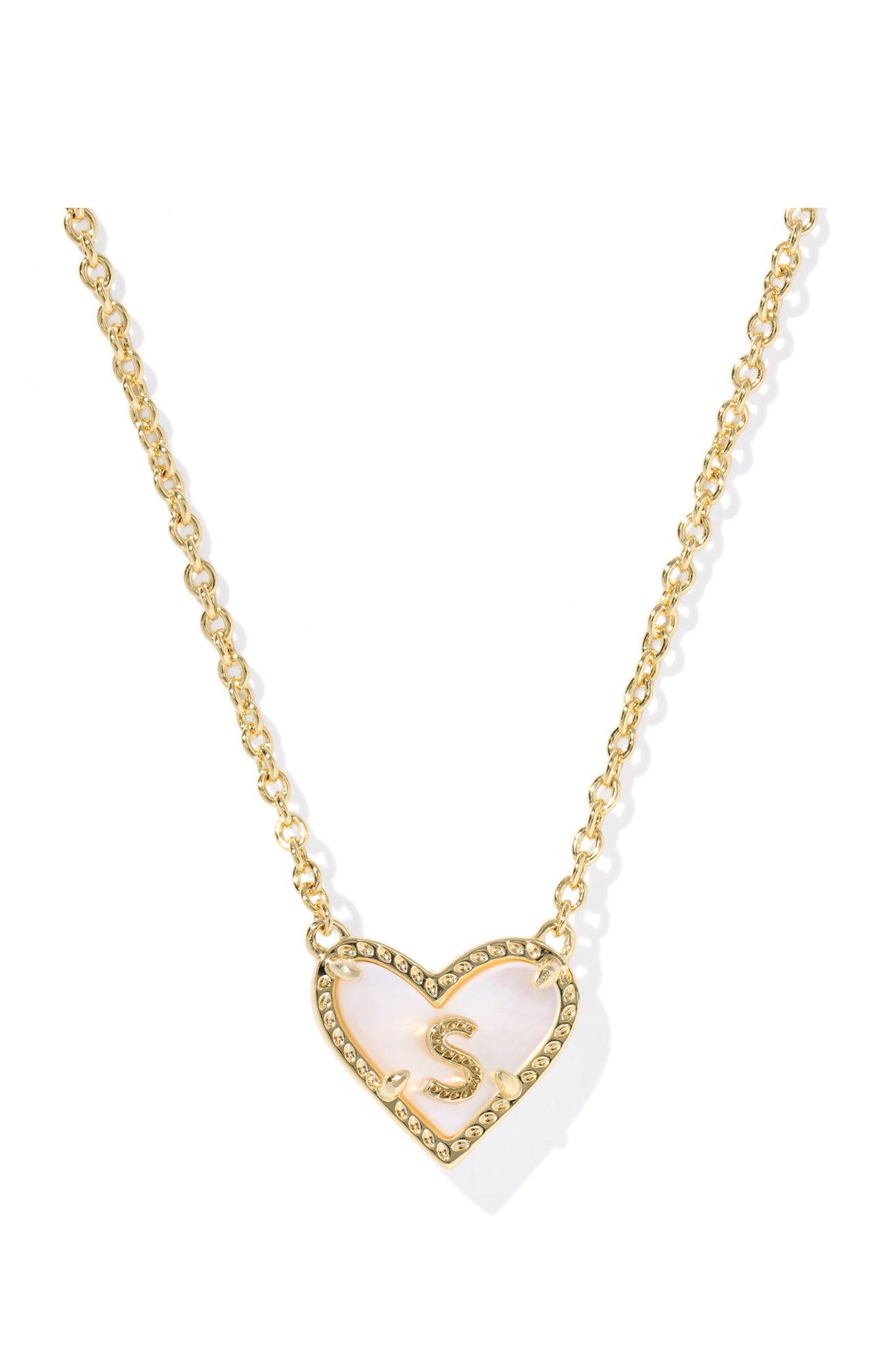 Heart Letter S Gold Short Pendant Necklace