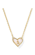 Load image into Gallery viewer, Heart Letter S Gold Short Pendant Necklace
