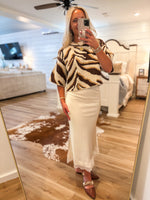 Load image into Gallery viewer, Days Passing Brown &amp; Ecru Zebra Sweater
