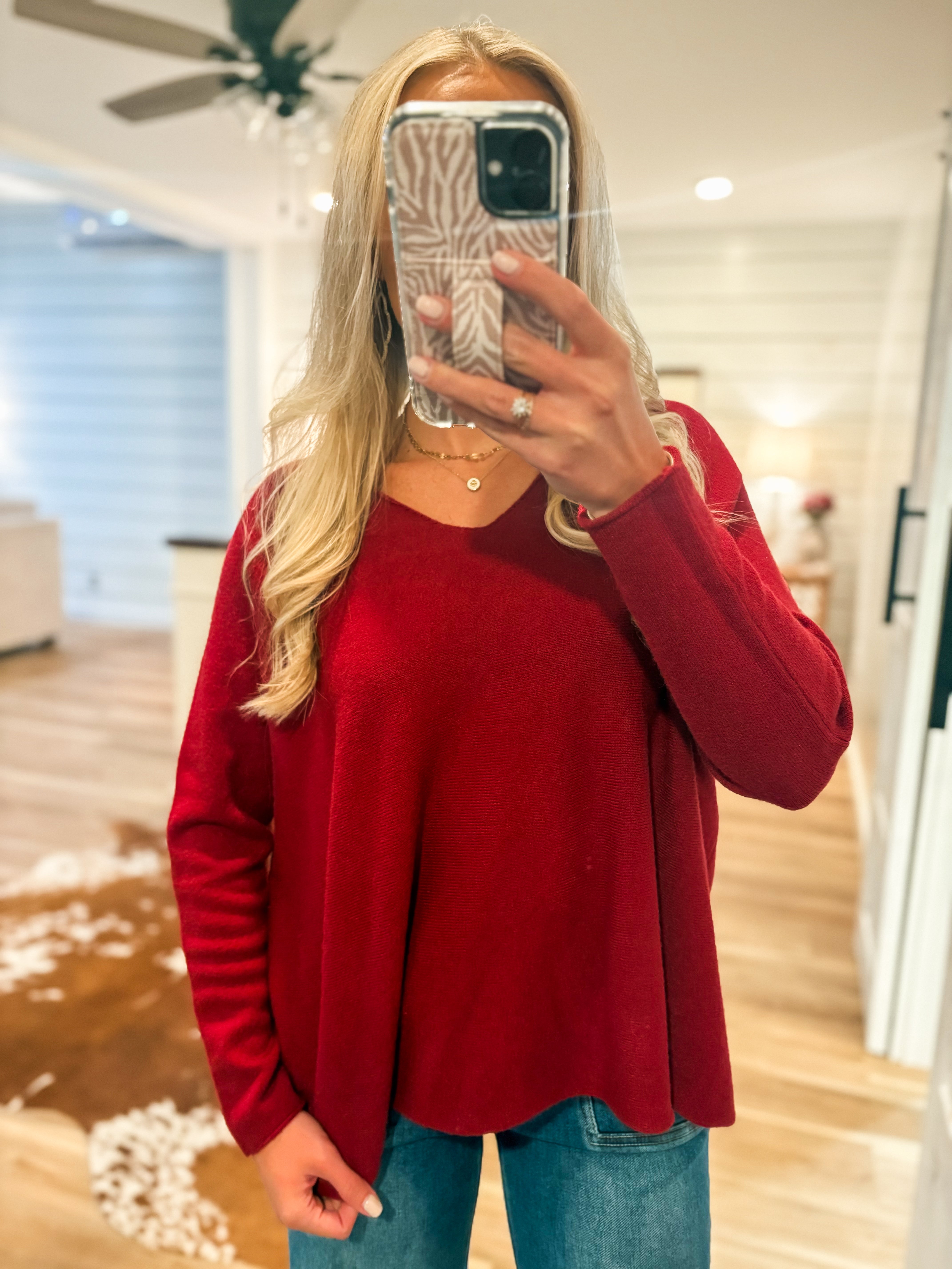 The One Garnet Knit PINCH Sweater