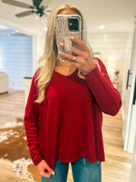 Load image into Gallery viewer, The One Garnet Knit PINCH Sweater
