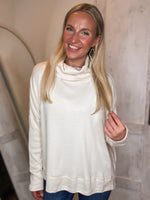 Load image into Gallery viewer, With My Best Cream Cowlneck Long Sleeve Blouse
