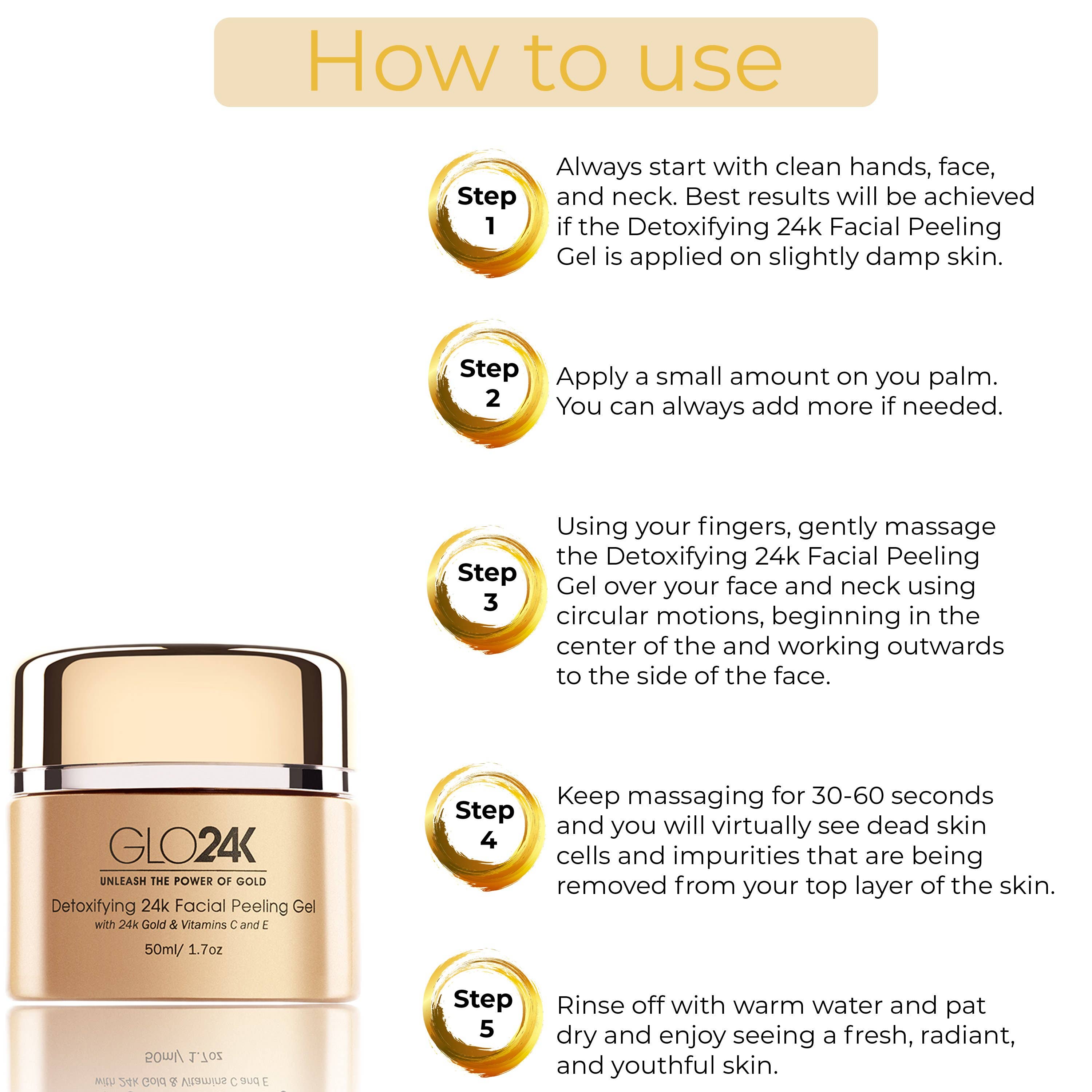 Detoxifying 24k Facial Peeling Gel with 24k Gold & Vitamins