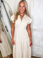 Load image into Gallery viewer, Overcame It Taupe Knit Midi Dress
