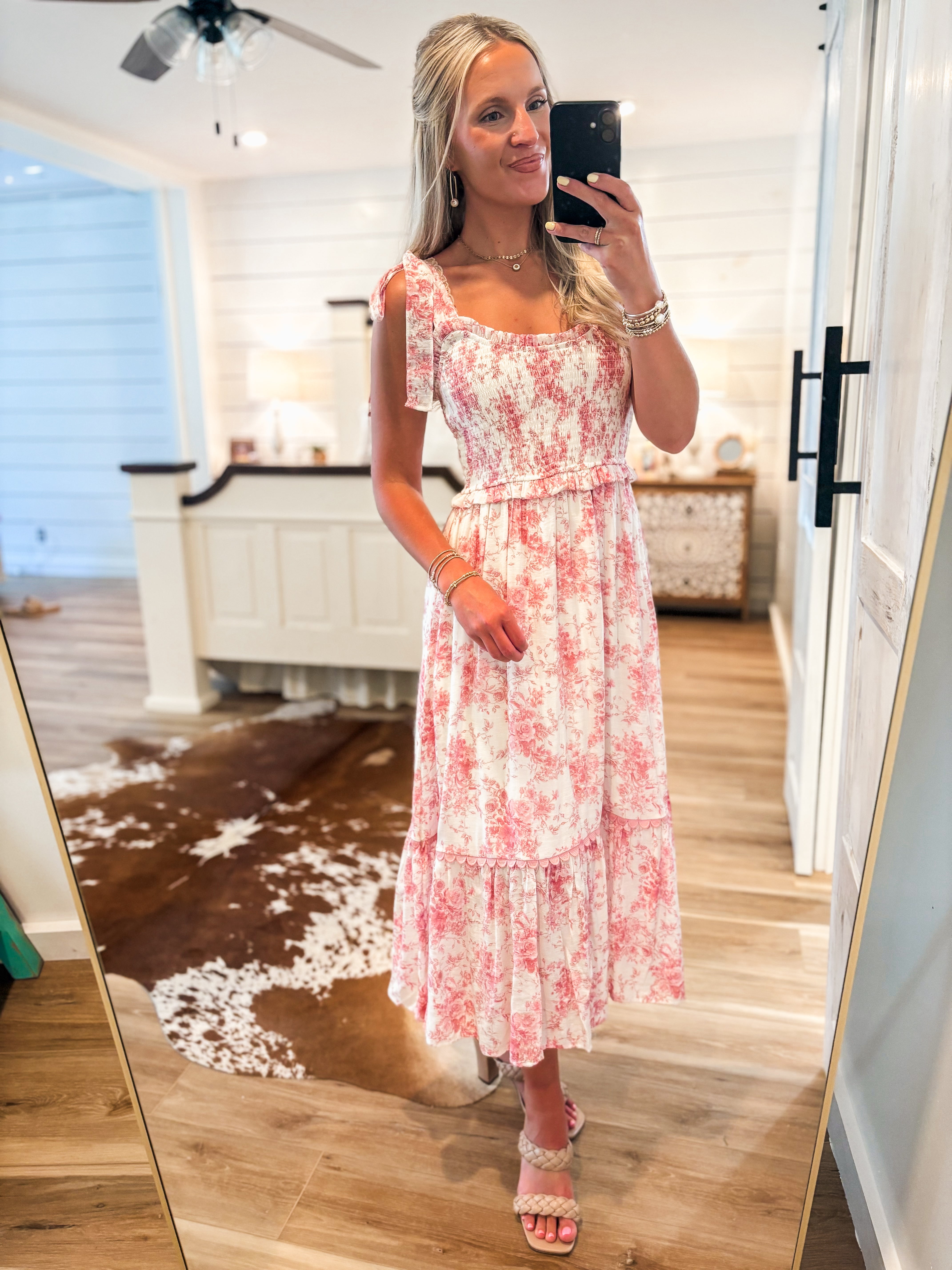Perfect Potential Mauve Floral Midi Dress