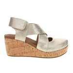 Load image into Gallery viewer, Case Closed Gold Metallic Corkys Wedge

