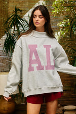 Load image into Gallery viewer, “AL” Alabama Lt Gray Mock Sweatshirt
