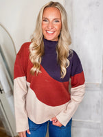 Load image into Gallery viewer, Just Ask Navy &amp; Brick Sweater
