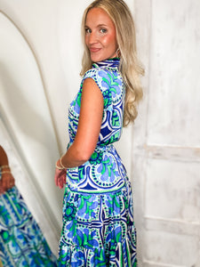 Reason I'm Here Royal Blue Floral PINCH Maxi Dress