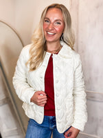 Load image into Gallery viewer, Always Mine Quilted Ivory Jacket
