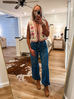 Load image into Gallery viewer, Leaving Soon Ecru Multi Floral Corduroy Vest
